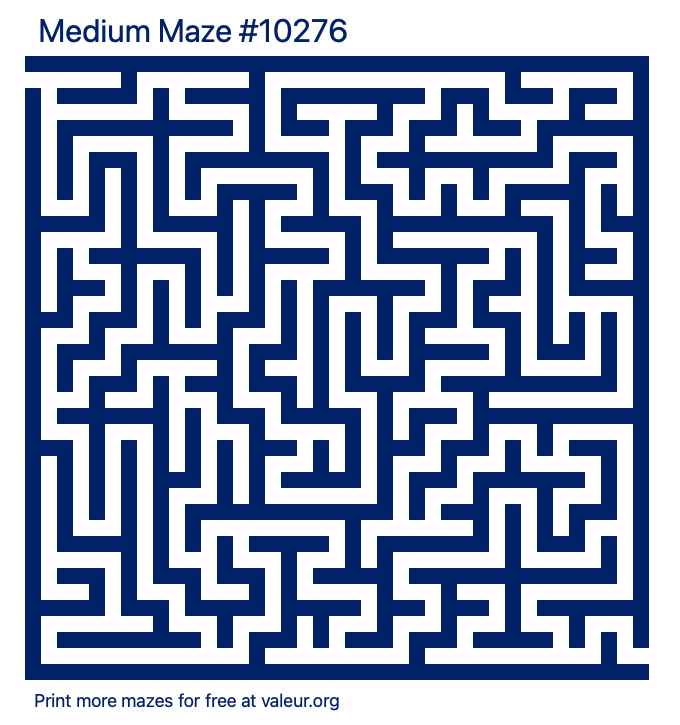 Free Printable Medium Maze number 10276