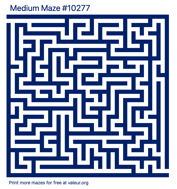 Free Printable Medium Maze number 10277
