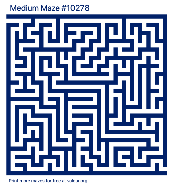 Free Printable Medium Maze number 10278