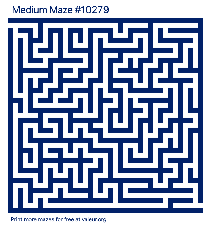 Free Printable Medium Maze number 10279