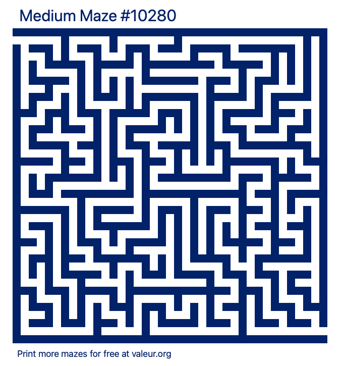 Free Printable Medium Maze number 10280