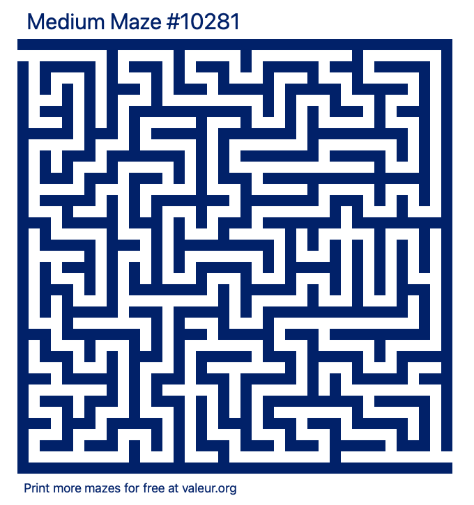 Free Printable Medium Maze number 10281