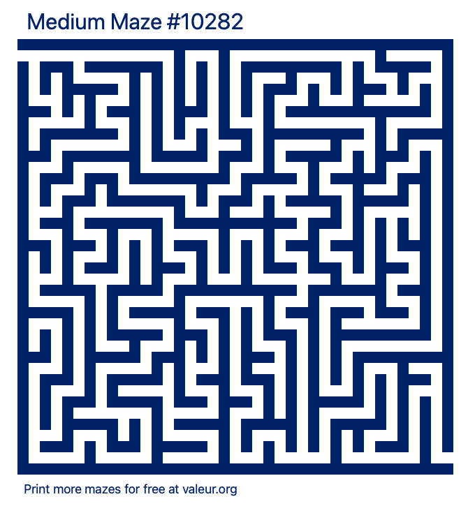 Free Printable Medium Maze number 10282