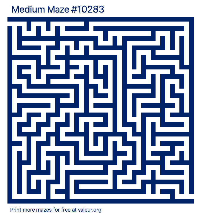 Free Printable Medium Maze number 10283