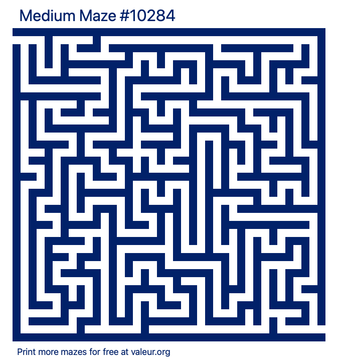 Free Printable Medium Maze number 10284
