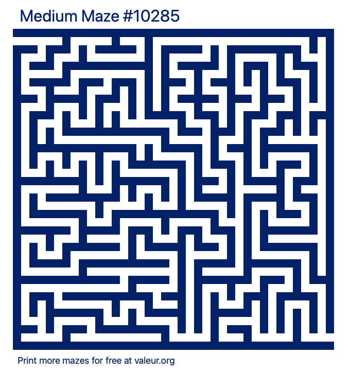 Free Printable Medium Maze number 10285