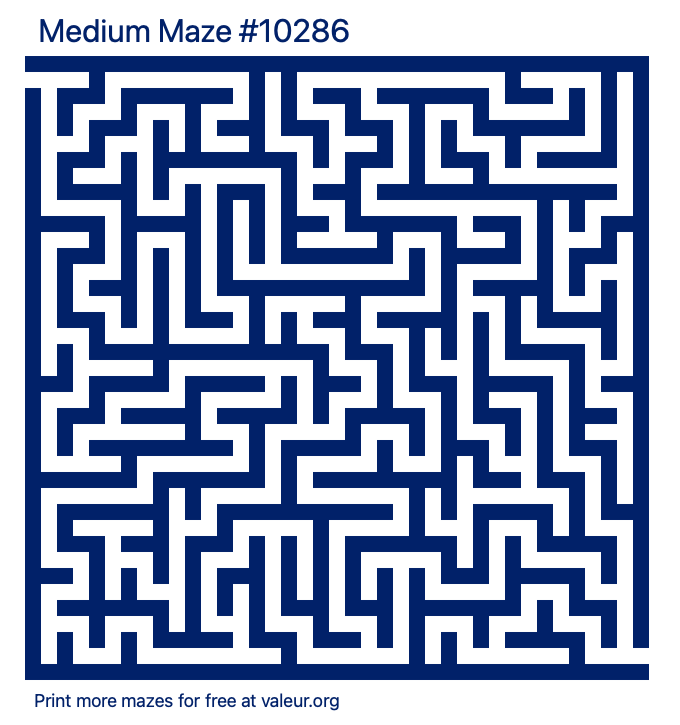 Free Printable Medium Maze number 10286