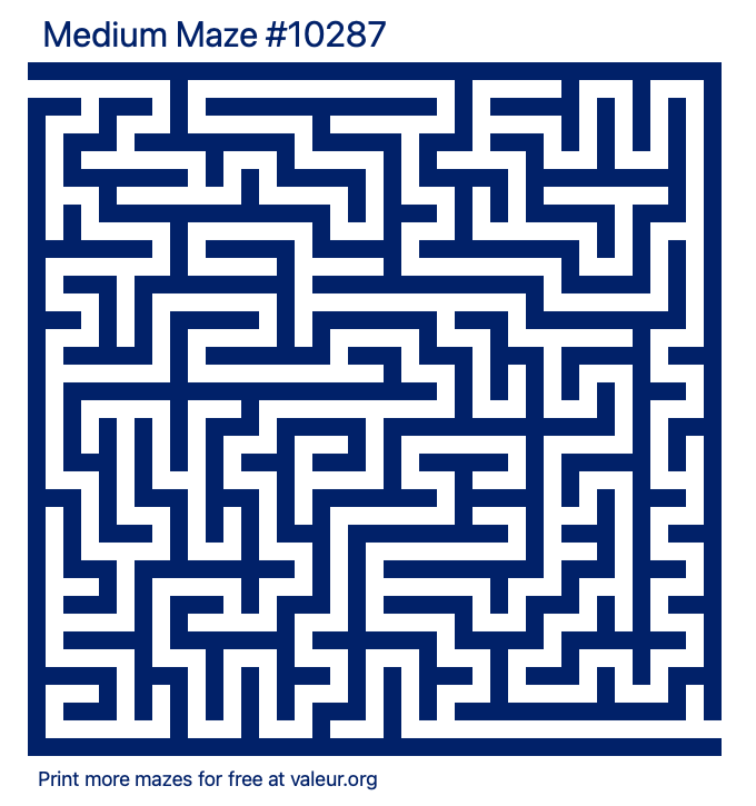 Free Printable Medium Maze number 10287