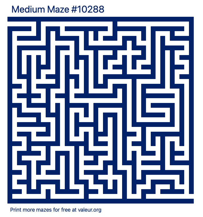 Free Printable Medium Maze number 10288