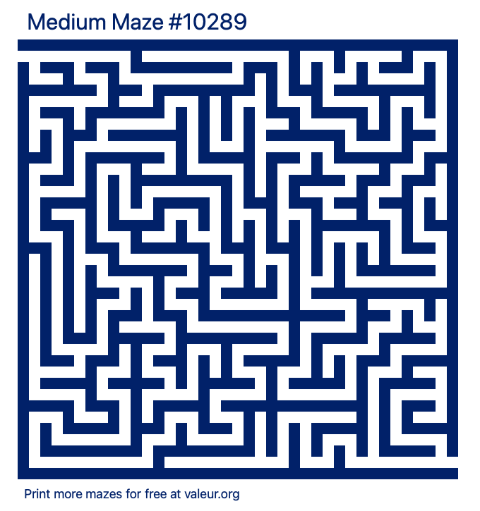 Free Printable Medium Maze number 10289