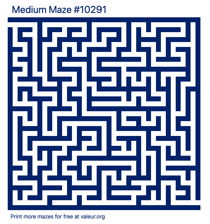 Free Printable Medium Maze number 10291