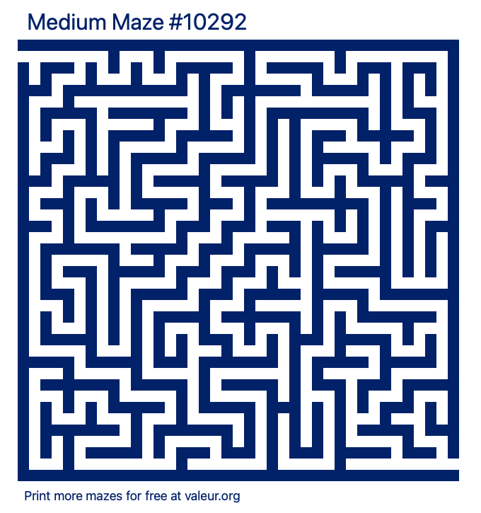 Free Printable Medium Maze number 10292