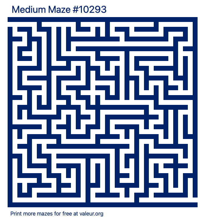 Free Printable Medium Maze number 10293