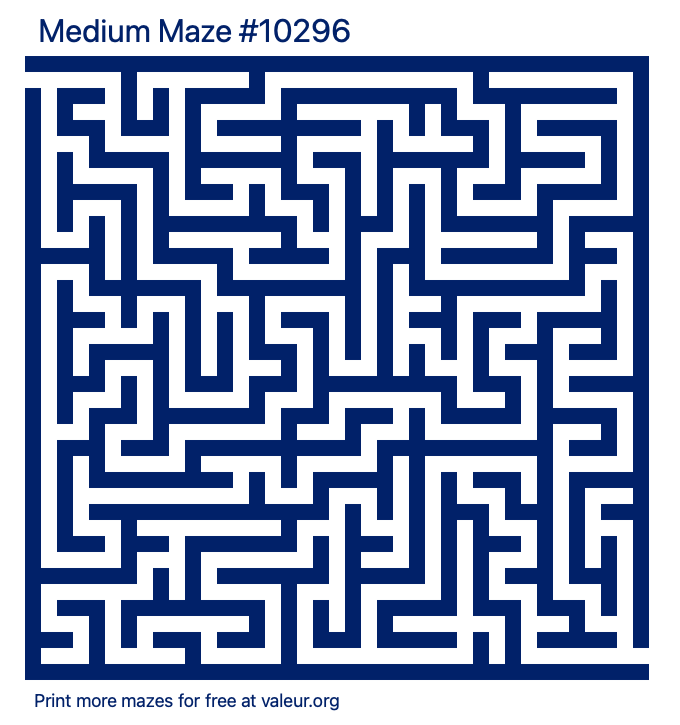 Free Printable Medium Maze number 10296