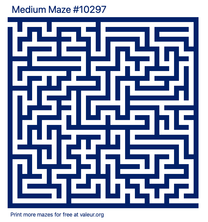 Free Printable Medium Maze number 10297