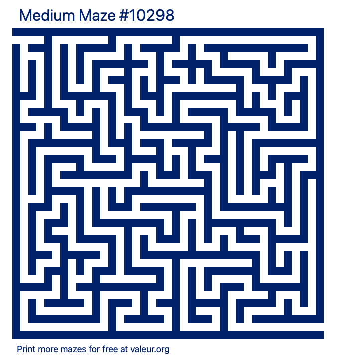 Free Printable Medium Maze number 10298