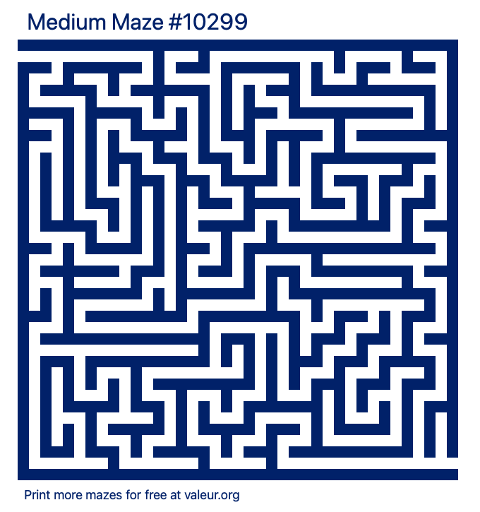 Free Printable Medium Maze number 10299