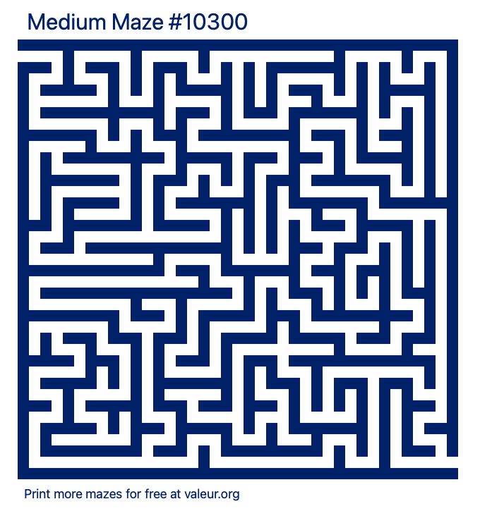 Free Printable Medium Maze number 10300