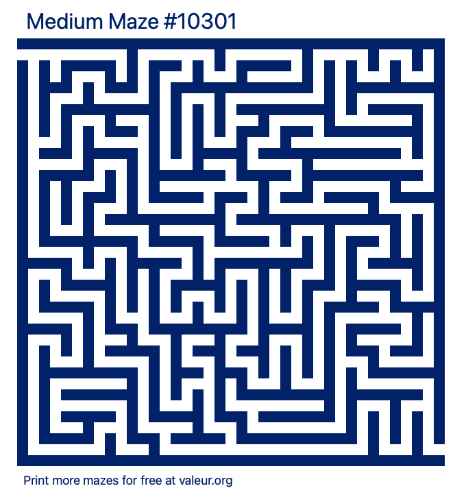 Free Printable Medium Maze number 10301