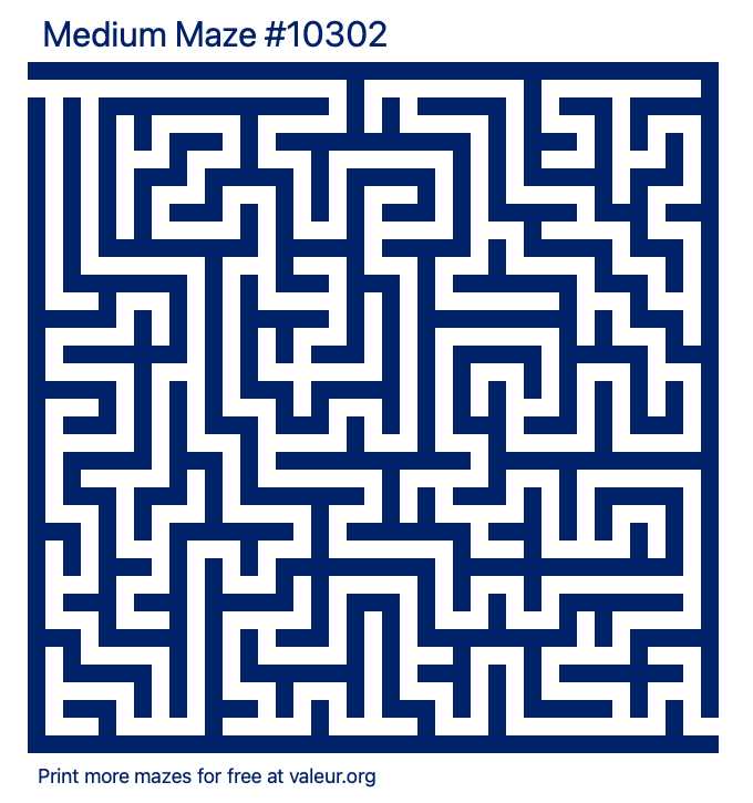 Free Printable Medium Maze number 10302