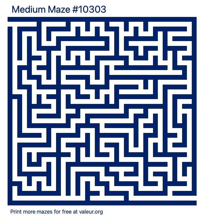 Free Printable Medium Maze number 10303