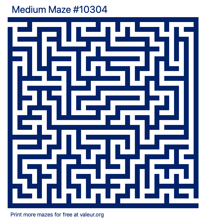 Free Printable Medium Maze number 10304