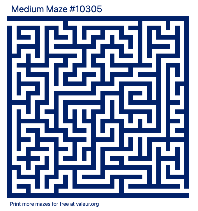 Free Printable Medium Maze number 10305