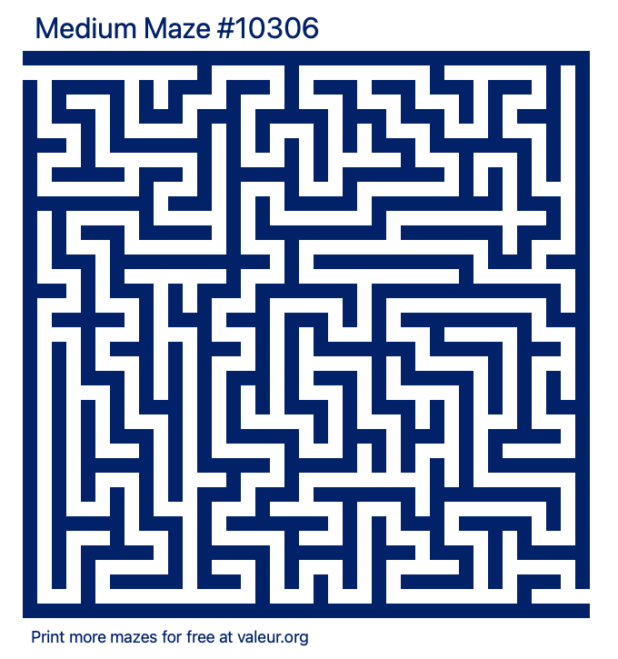 Free Printable Medium Maze number 10306