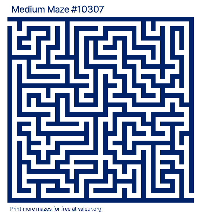 Free Printable Medium Maze number 10307