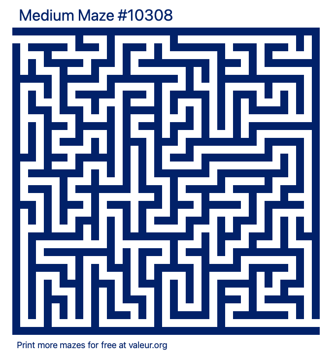 Free Printable Medium Maze number 10308