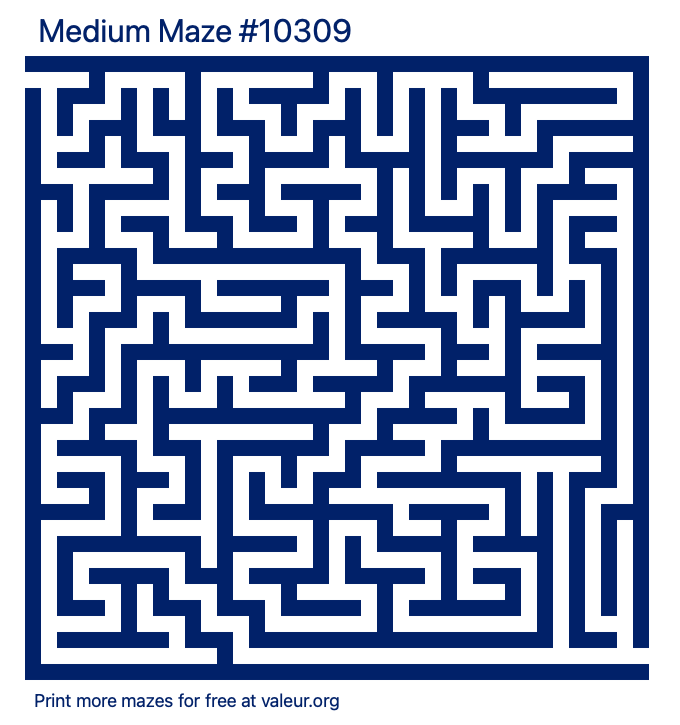 Free Printable Medium Maze number 10309