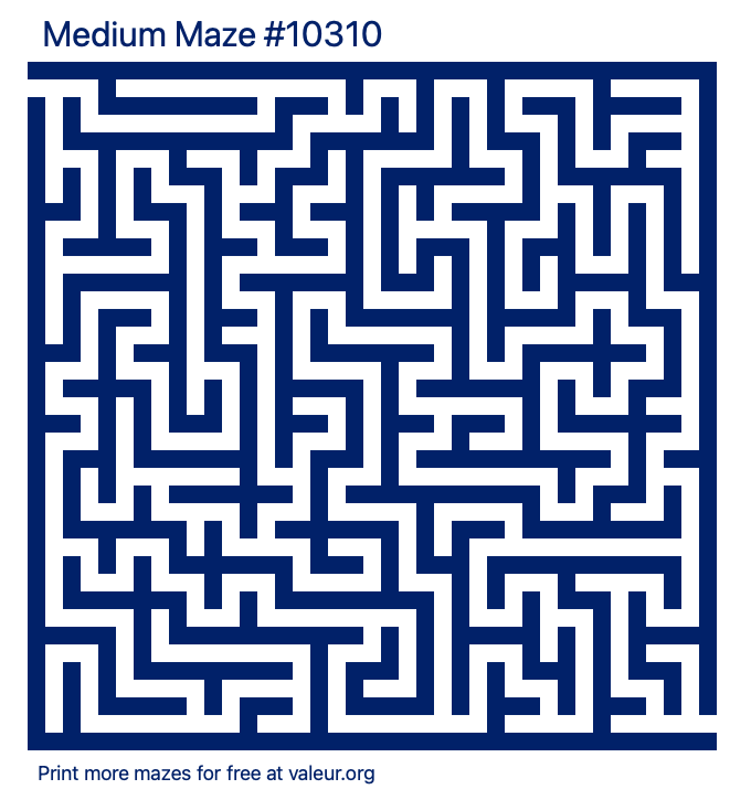 Free Printable Medium Maze number 10310