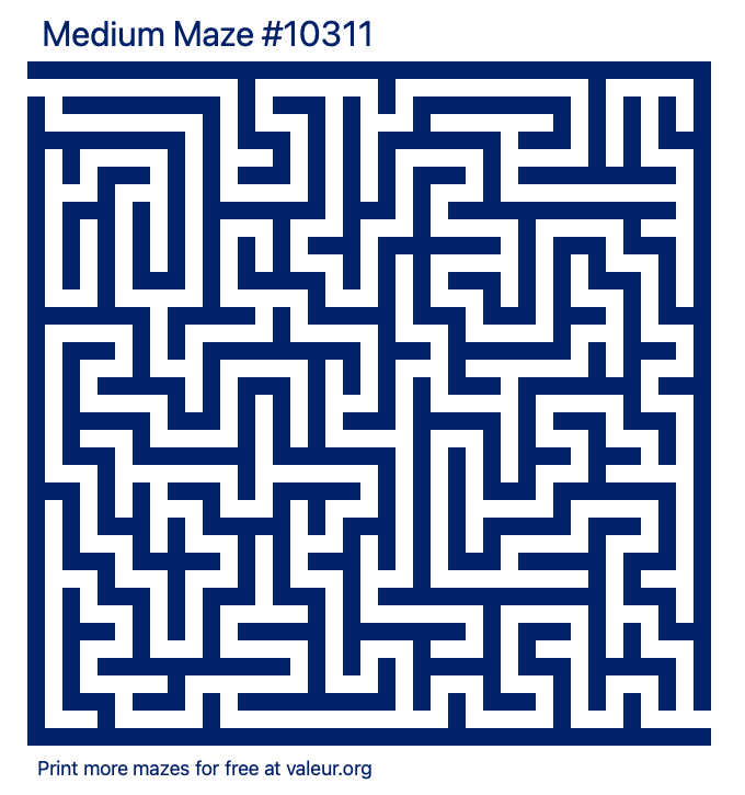 Free Printable Medium Maze number 10311