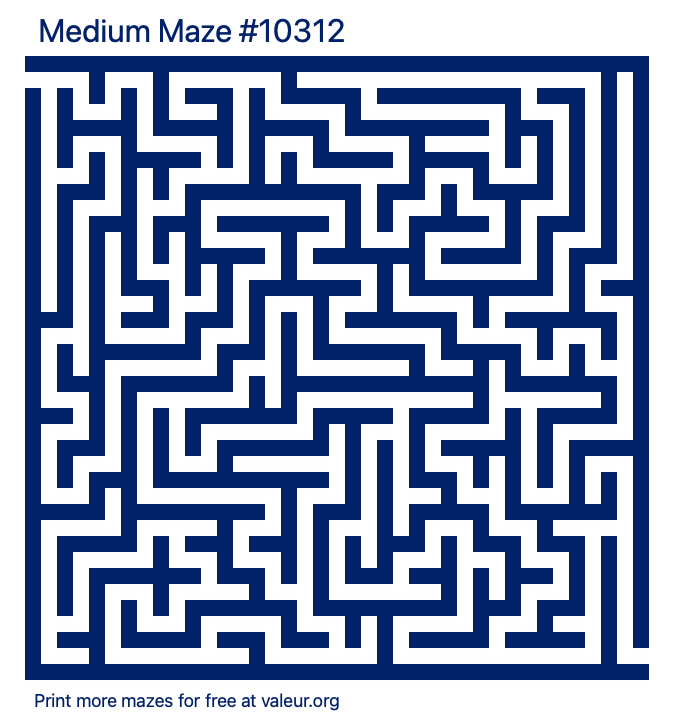 Free Printable Medium Maze number 10312
