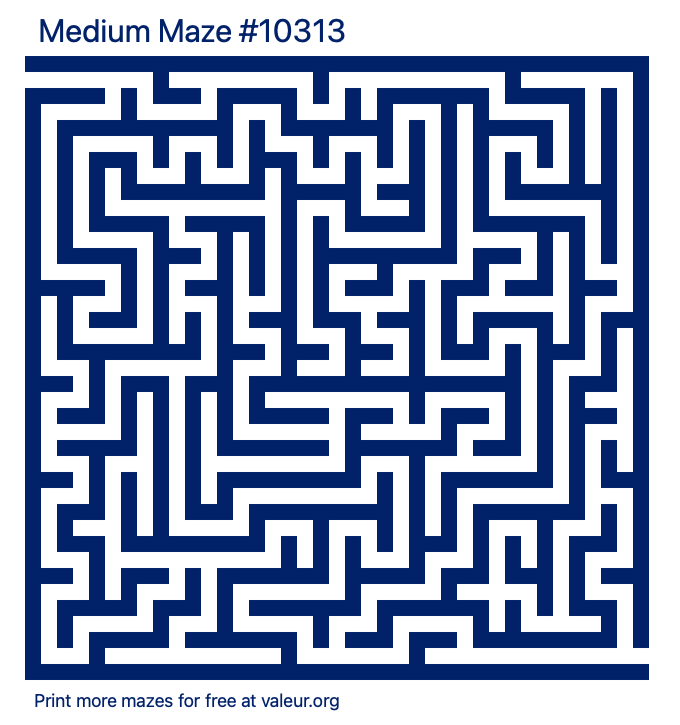 Free Printable Medium Maze number 10313