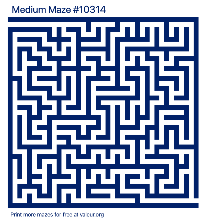 Free Printable Medium Maze number 10314