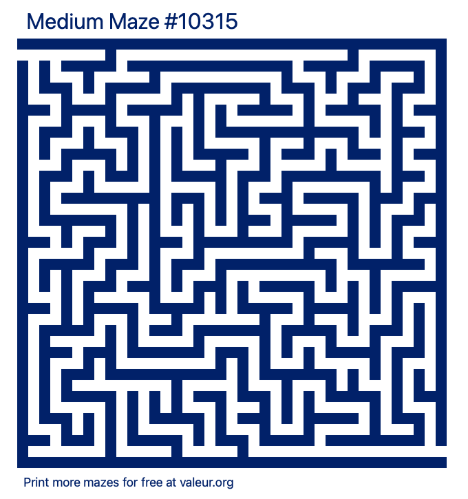 Free Printable Medium Maze number 10315