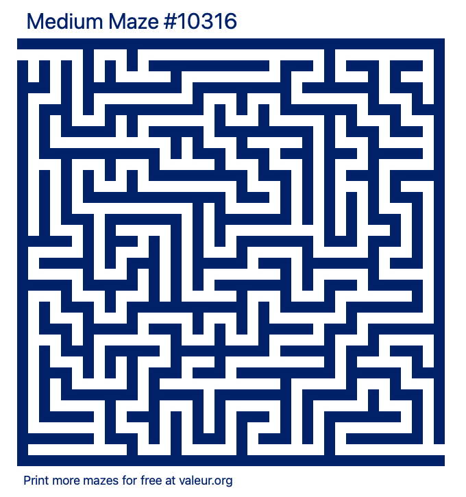 Free Printable Medium Maze number 10316