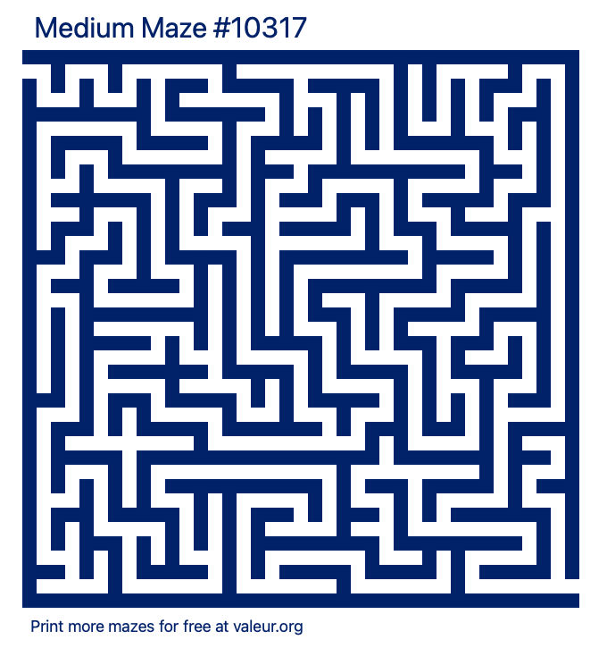 Free Printable Medium Maze number 10317