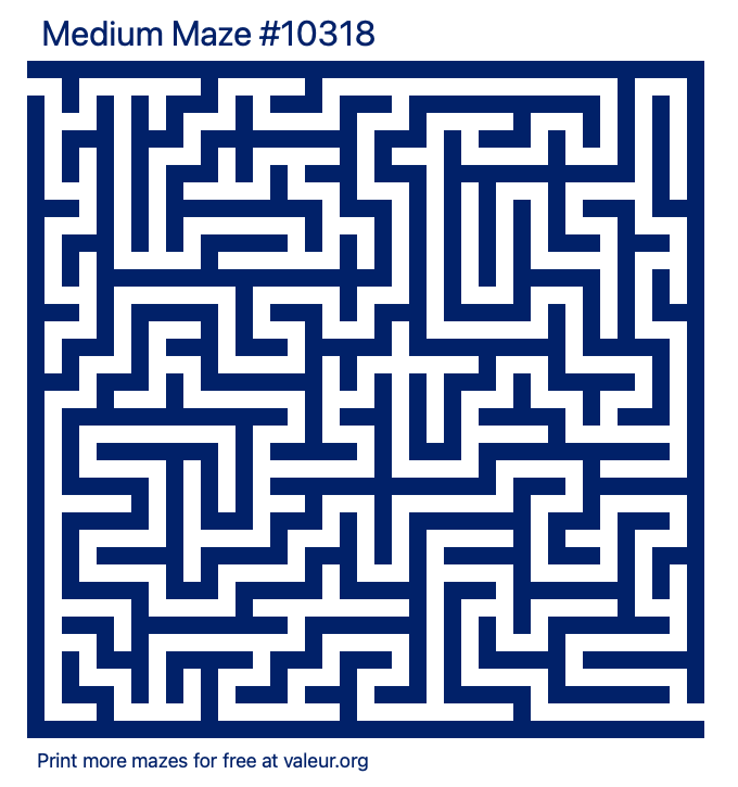 Free Printable Medium Maze number 10318