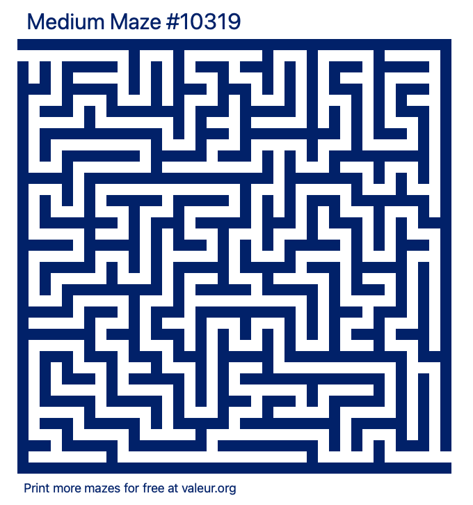 Free Printable Medium Maze number 10319