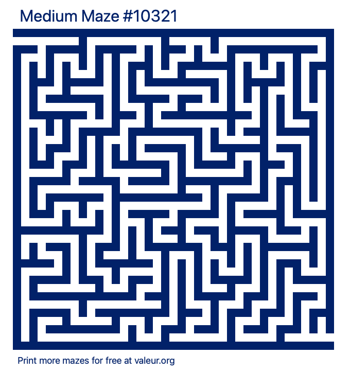 Free Printable Medium Maze number 10321
