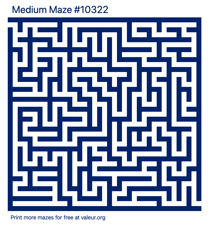 Free Printable Medium Maze number 10322