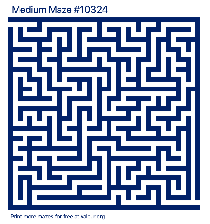 Free Printable Medium Maze number 10324
