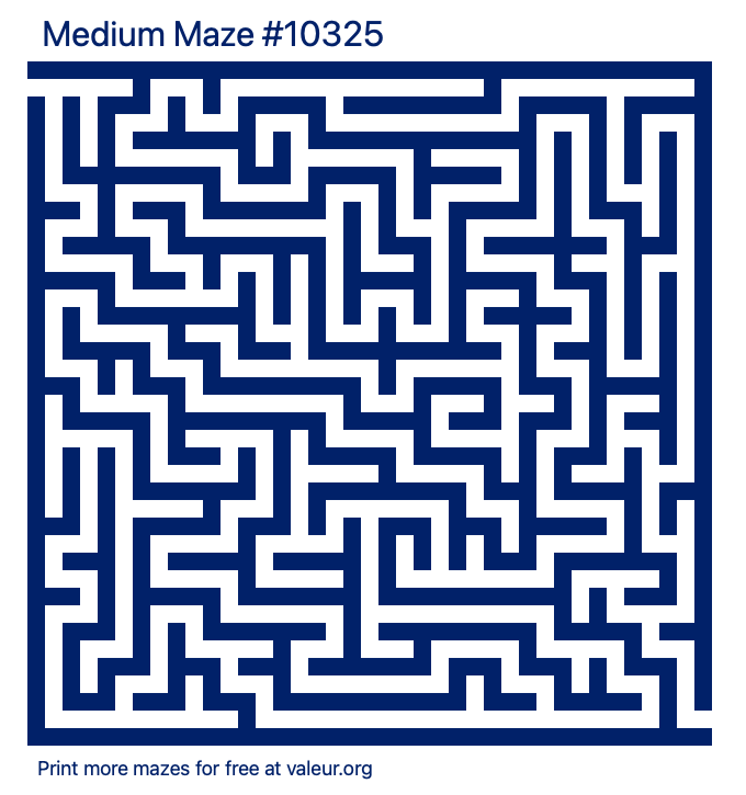 Free Printable Medium Maze number 10325