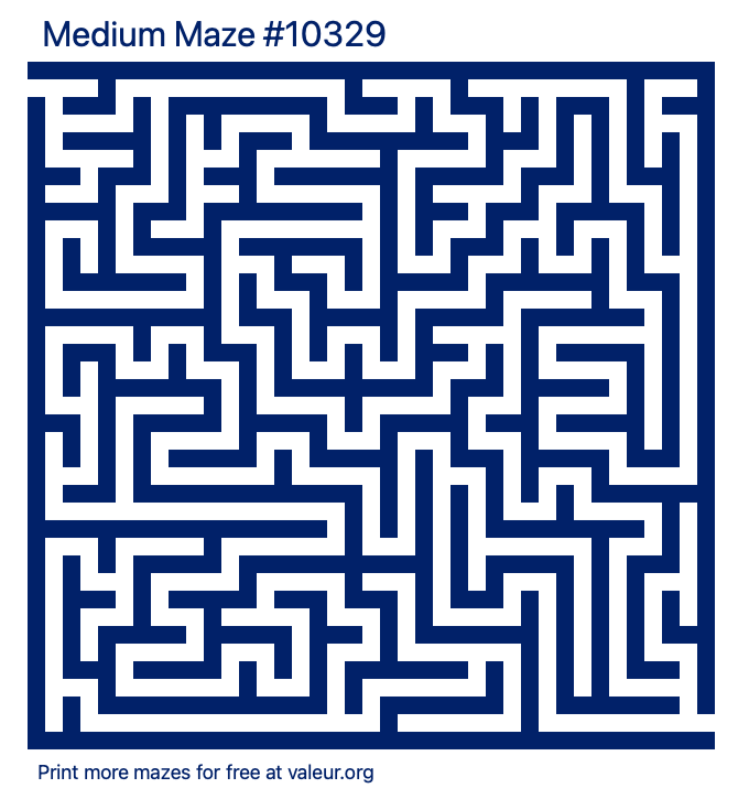 Free Printable Medium Maze number 10329