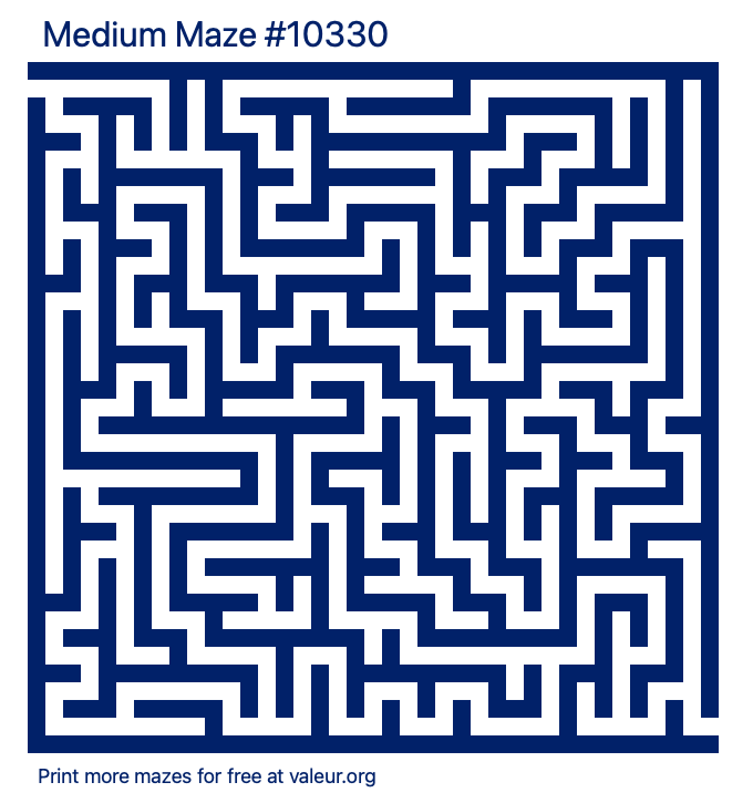 Free Printable Medium Maze number 10330