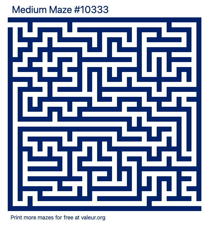Free Printable Medium Maze number 10333