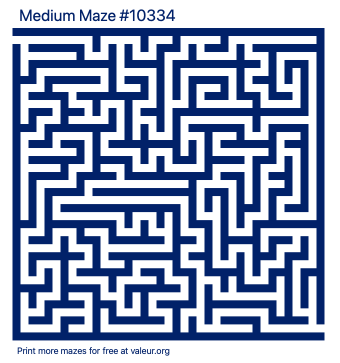 Free Printable Medium Maze number 10334