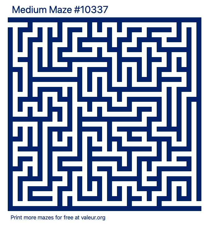 Free Printable Medium Maze number 10337